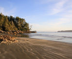 A scenic view at the end of the day along Tonquin Beach in Tofino